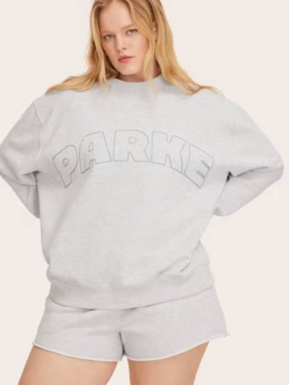 💗 Parke x Target Women's Mockneck Pullover Sweatshirt Heather Gray Size L/XL